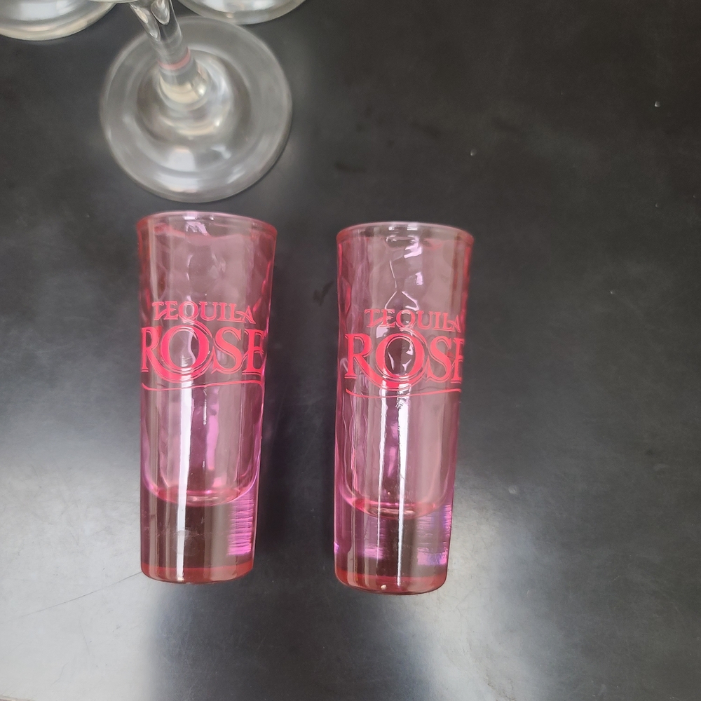 Tequila ROSE Pink Shot Glass Set And Tulip Beer Glass And Champagne Set